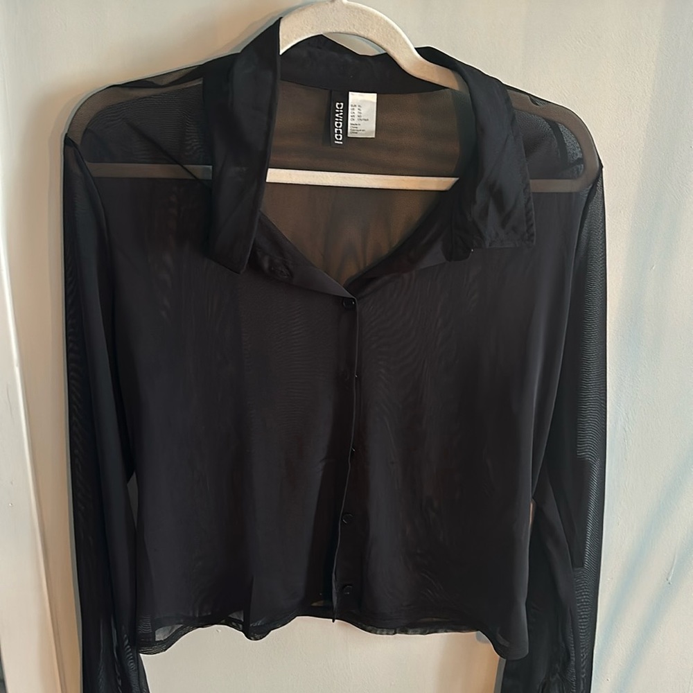 H&M Mesh Cropped Blouse